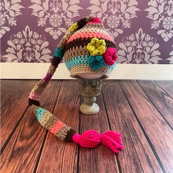 Crochet Striped Elf Stocking Hat - Picture 2 of 6